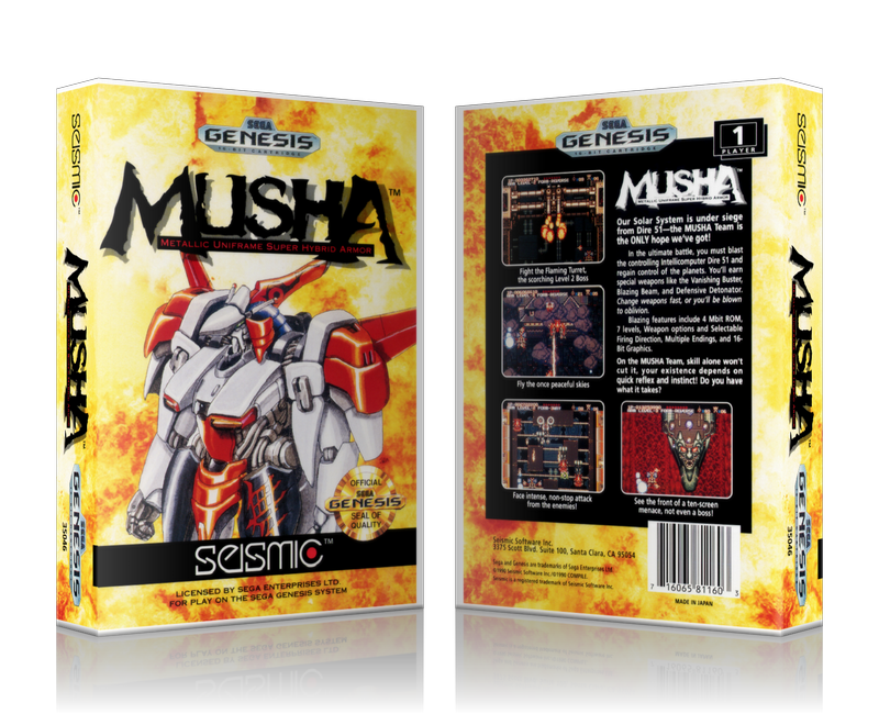 SEGA Genesis Musha Sega Megadrive REPLACEMENT GAME Case Or Cover