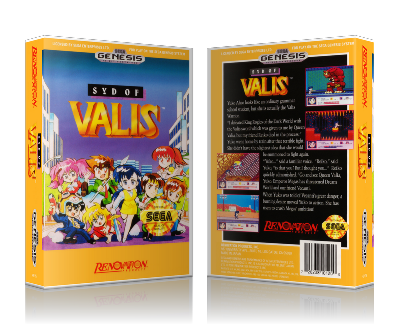 SEGA Genesis SYDOF VALIS Sega Megadrive REPLACEMENT GAME Case Or Cover
