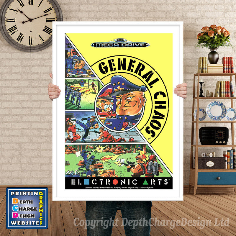 General Chaos Eu - Sega Megadrive Inspired Retro Gaming Poster A4 A3 A2 Or A1