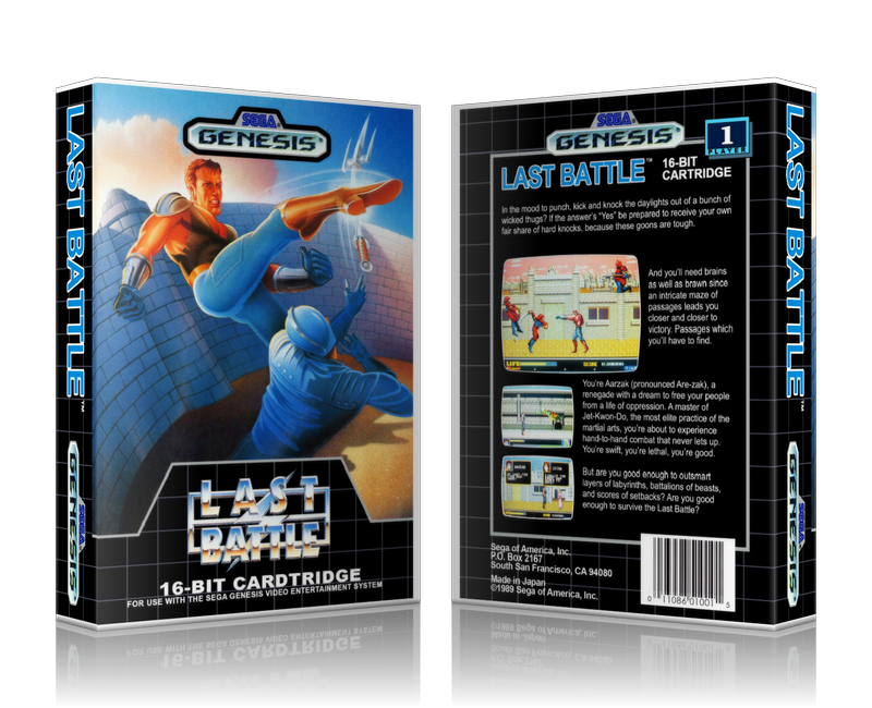 SEGA Genesis Last Battle Sega Megadrive REPLACEMENT GAME Case Or Cover
