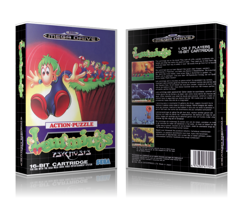 Genesis Lemmings Sega Megadrive REPLACEMENT GAME Case Or Cover