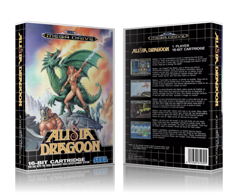 SEGA Genesis Alisia Dragoon Sega Megadrive REPLACEMENT GAME Case Or Cover