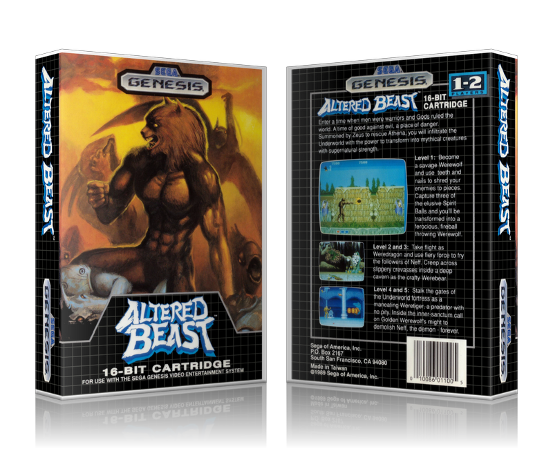 SEGA Genesis Altered Beast Sega Megadrive REPLACEMENT GAME Case Or Cover
