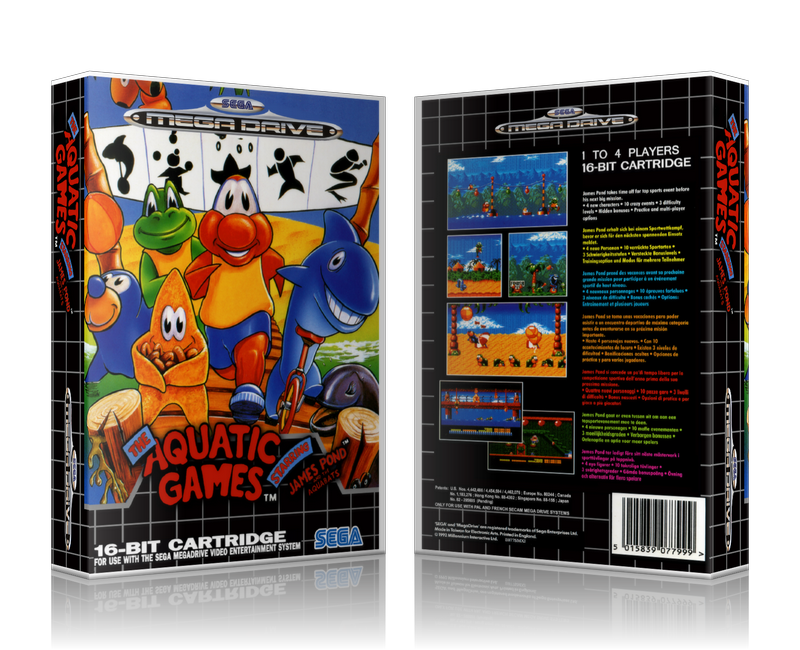 SEGA Genesis Aquatic Games Sega Megadrive REPLACEMENT GAME Case Or Cover