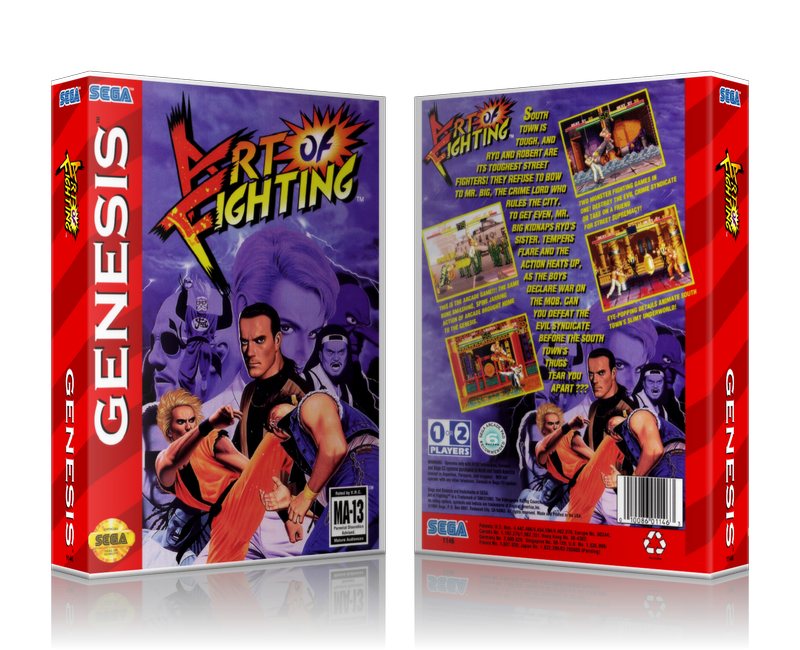 SEGA Genesis Art Of Fighting Sega Megadrive REPLACEMENT GAME Case Or Cover