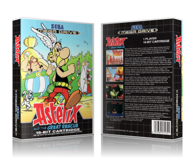 SEGA Genesis Asterix And The Great Rescue Sega Megadrive REPLACEMENT GAME Case Or Cover