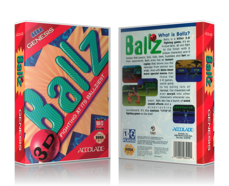 SEGA Genesis Ballz 3D Sega Megadrive REPLACEMENT GAME Case Or Cover