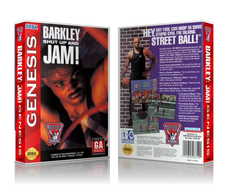 SEGA Genesis Barkley Shut Up And Jam Sega Megadrive REPLACEMENT GAME Case Or Cover