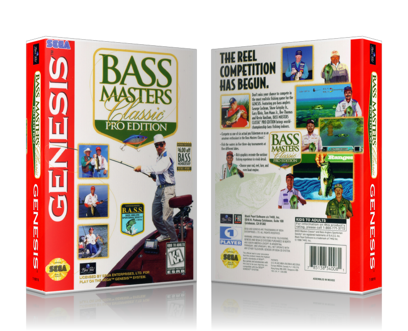 SEGA Genesis Bass Masters Classic Pro Edition Sega Megadrive REPLACEMENT GAME Case Or Cover