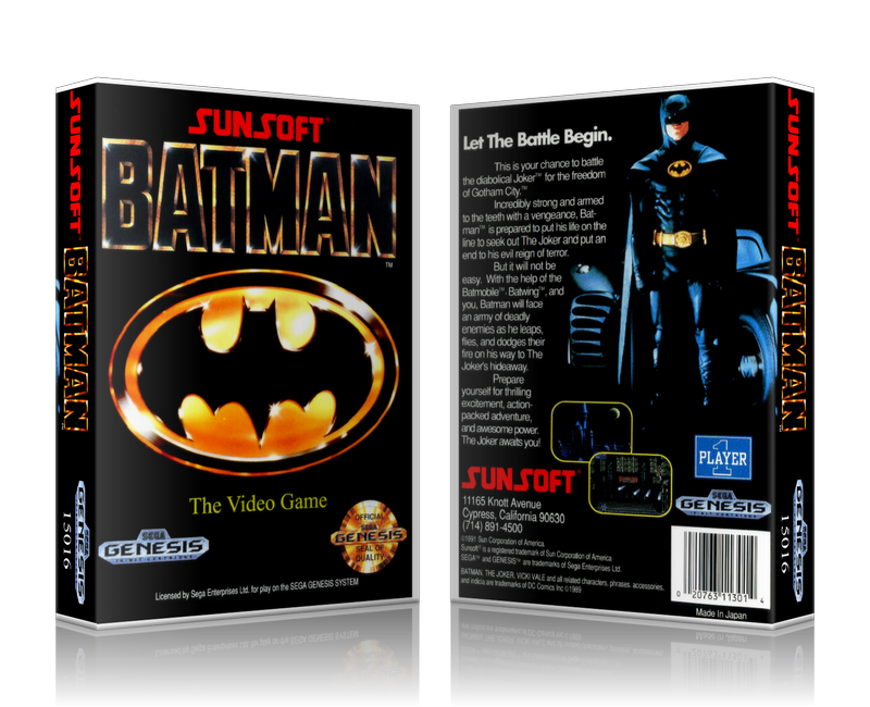 SEGA Genesis Sunsoft Batman Sega Megadrive REPLACEMENT GAME Case Or Cover