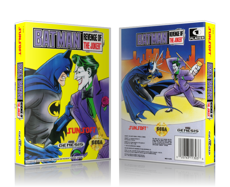 SEGA Genesis Batman Revenge Of The Joker Sega Megadrive REPLACEMENT GAME Case Or Cover