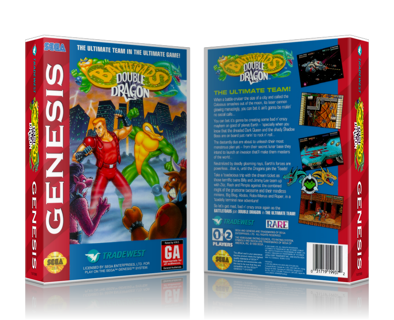 SEGA Genesis Battletoads Double Dragon Sega Megadrive REPLACEMENT GAME Case Or Cover