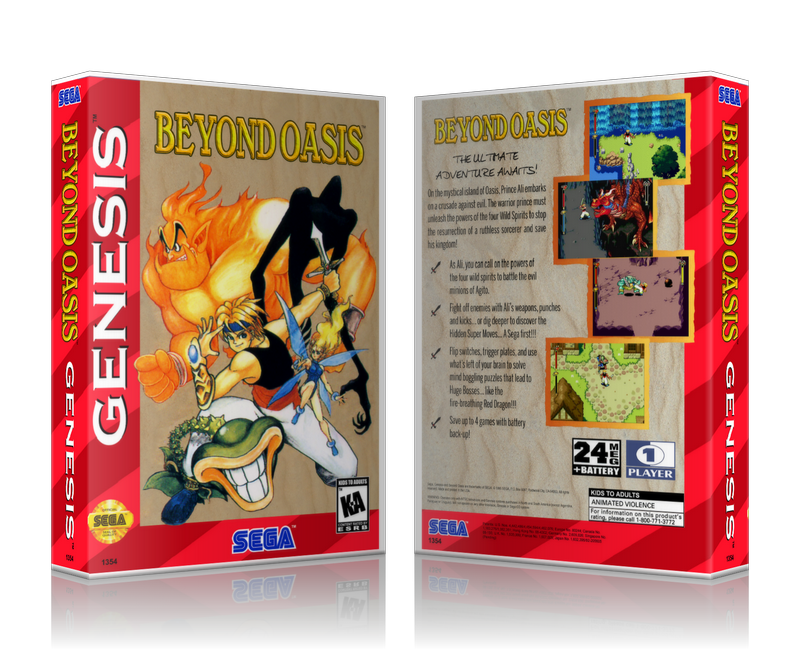 SEGA Genesis Beyond Oasis Sega Megadrive REPLACEMENT GAME Case Or Cover