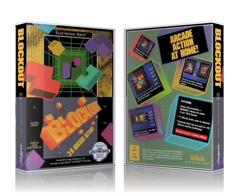 SEGA Genesis Blockout Sega Megadrive REPLACEMENT GAME Case Or Cover