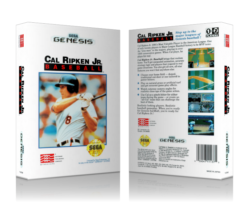 SEGA Genesis Cal Ripken Jr. Baseball Sega Megadrive REPLACEMENT GAME Case Or Cover