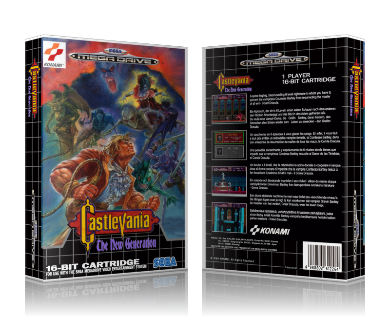 SEGA Genesis Castlevania The New Generation Sega Megadrive REPLACEMENT GAME Case Or Cover