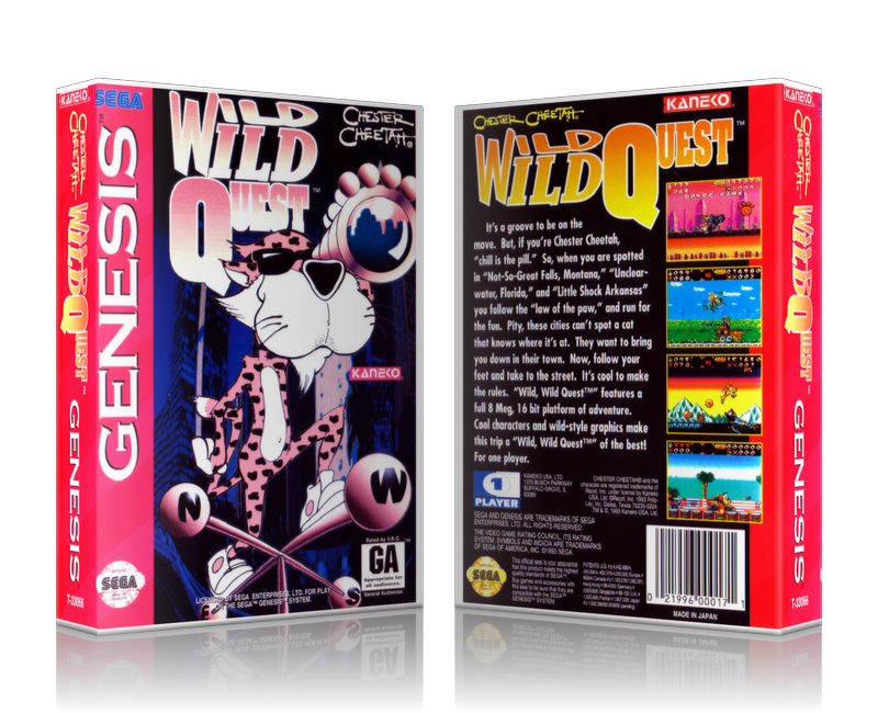 SEGA Genesis Chester Cheetah Wild Wild Quest Sega Megadrive REPLACEMENT GAME Case Or Cover