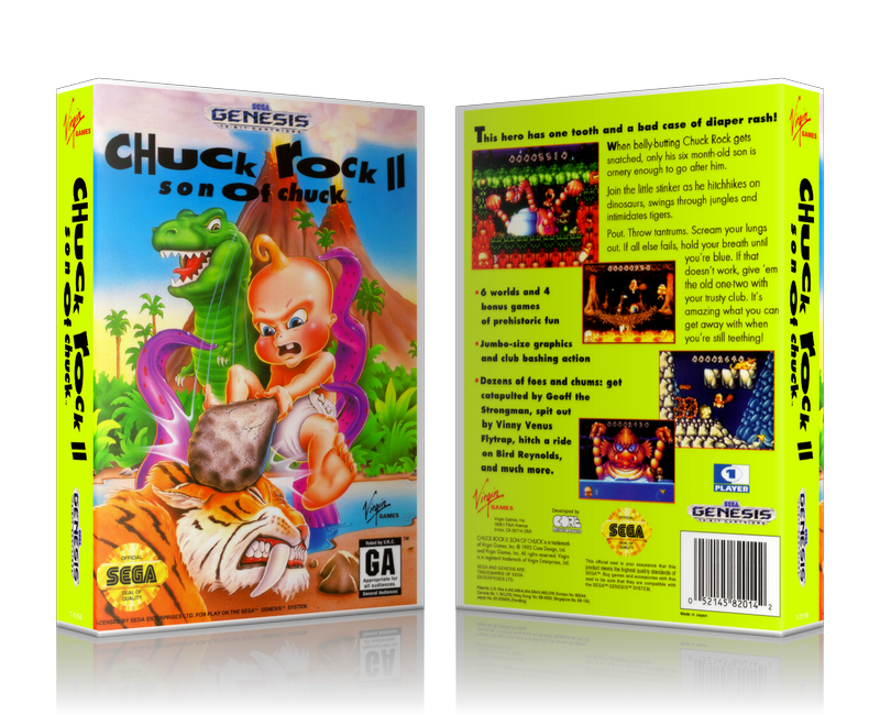 SEGA Genesis Chuck Rock II Sega Megadrive REPLACEMENT GAME Case Or Cover