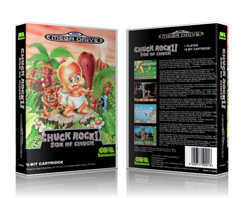 SEGA Genesis Chuck Rock II Son Of Chuck Sega Megadrive REPLACEMENT GAME Case Or Cover