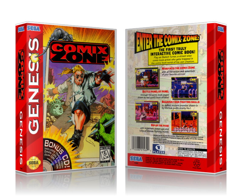 SEGA Genesis Comix Zone Sega Megadrive REPLACEMENT GAME Case Or Cover