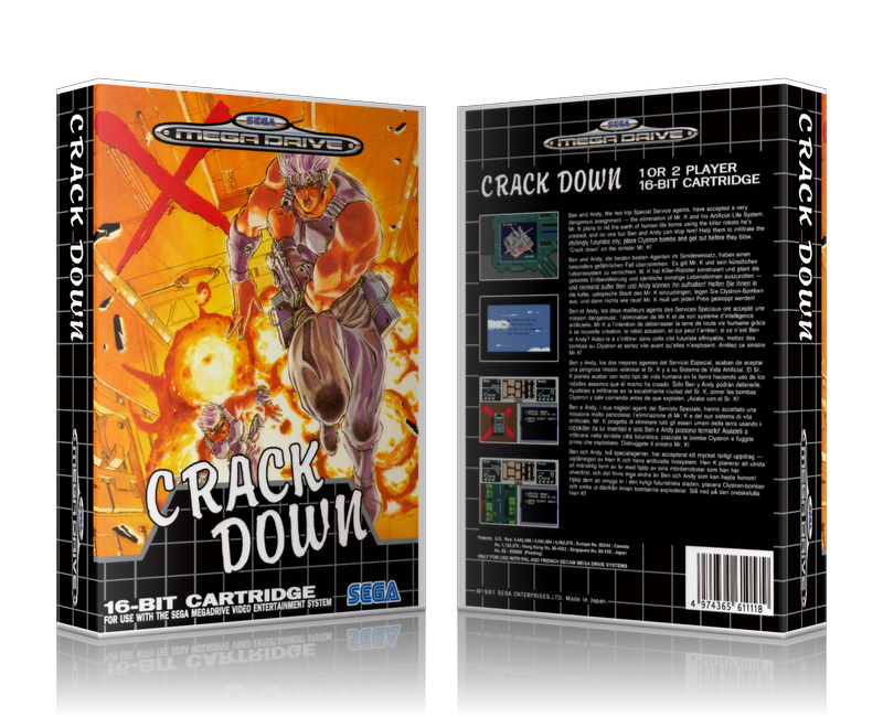 SEGA Genesis Crack Down Sega Megadrive REPLACEMENT GAME Case Or Cover