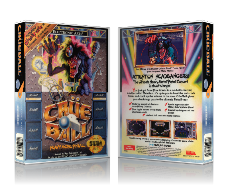 SEGA Genesis Crue Ball Sega Megadrive REPLACEMENT GAME Case Or Cover