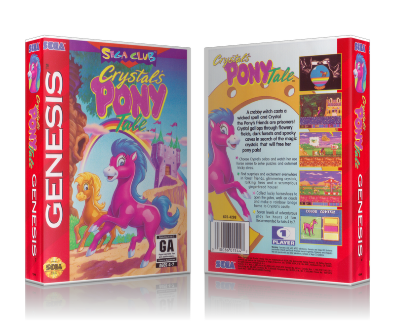 SEGA Genesis Crystal's Pony Tale Sega Megadrive REPLACEMENT GAME Case Or Cover