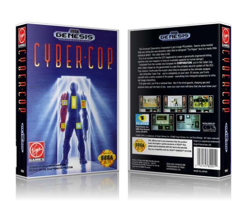 SEGA Genesis Cyber-Cop Sega Megadrive REPLACEMENT GAME Case Or Cover