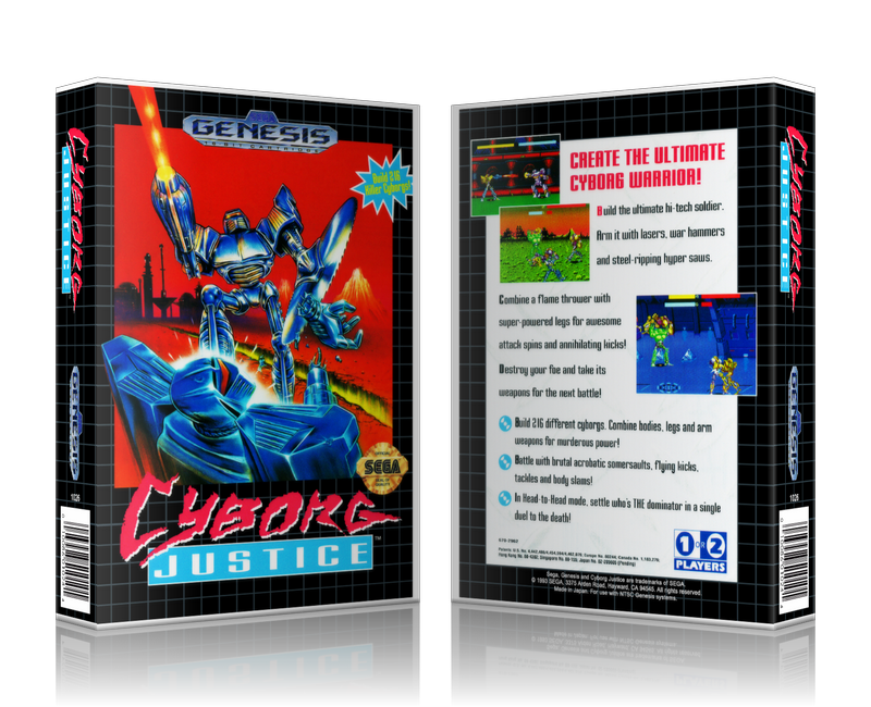 SEGA Genesis Cyborg Justice Sega Megadrive REPLACEMENT GAME Case Or Cover