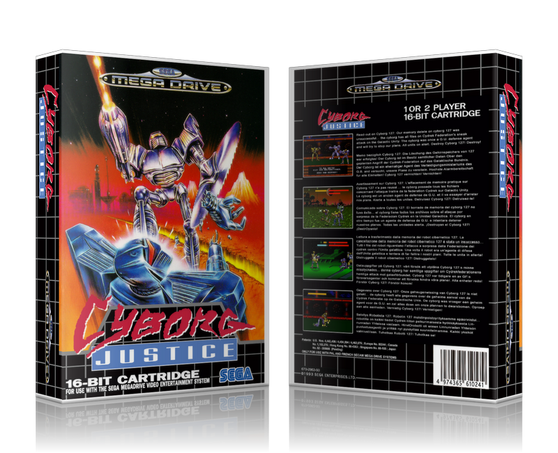 SEGA Genesis Cyborg Justice Sega Megadrive REPLACEMENT GAME Case Or Cover