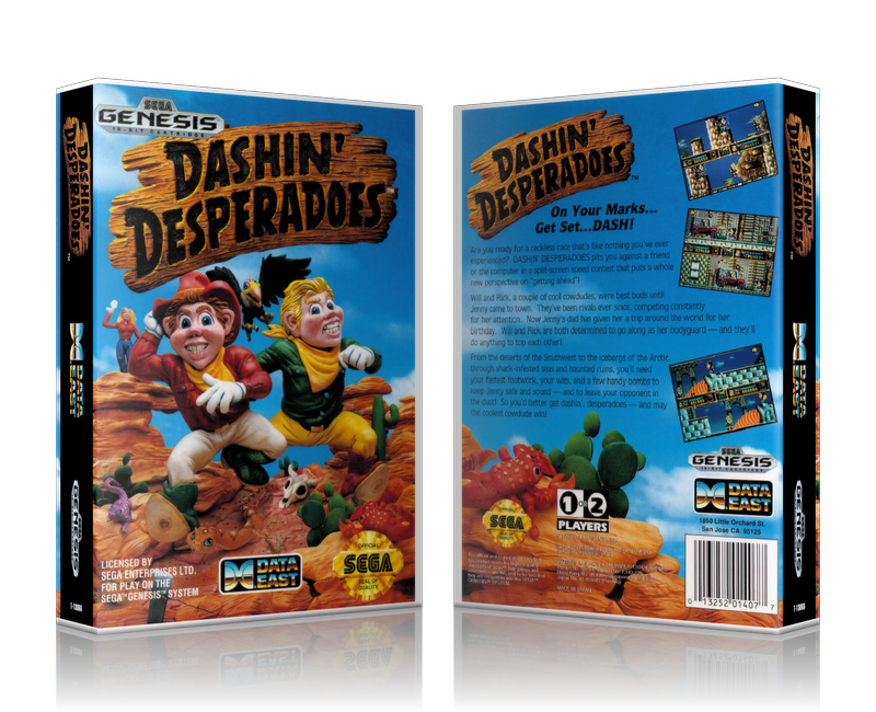 SEGA Genesis Dashin' Desperados Sega Megadrive REPLACEMENT GAME Case Or Cover