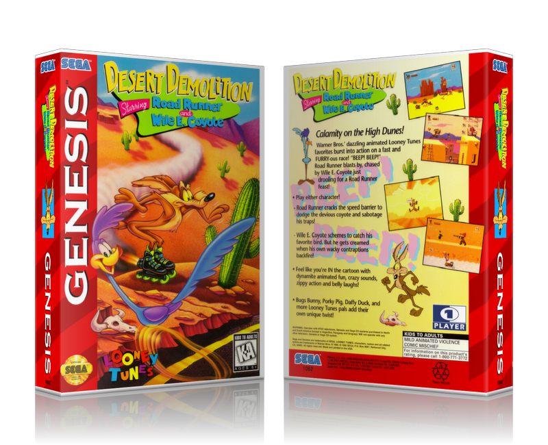 SEGA Genesis Desert Demolition Sega Megadrive REPLACEMENT GAME Case Or Cover