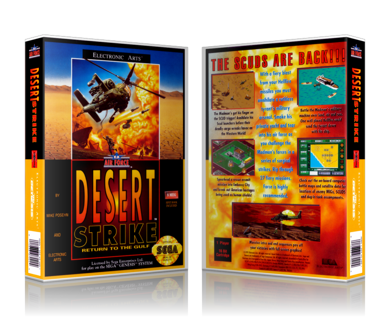 SEGA Genesis Desert Strike Sega Megadrive REPLACEMENT GAME Case Or Cover