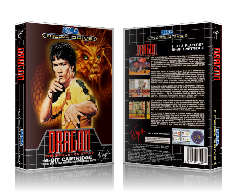 Genesis Dragon The Bruce Lee Story Sega Megadrive REPLACEMENT GAME Case Or Cover