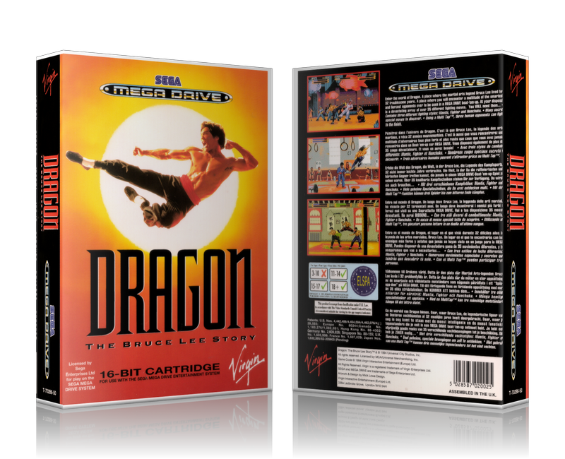 Genesis Dragon The Bruce Lee Story Sega Megadrive REPLACEMENT GAME Case Or Cover