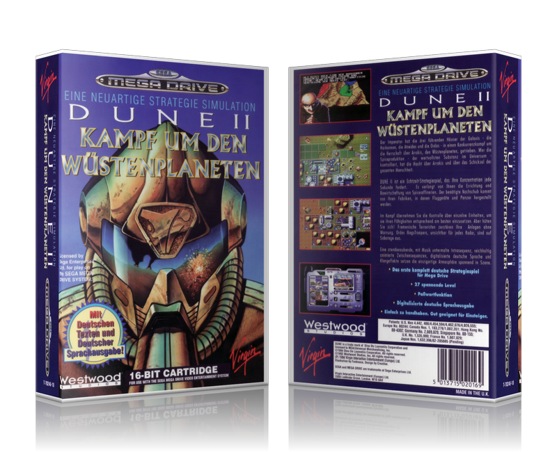 Genesis Dune II Sega Megadrive REPLACEMENT GAME Case Or Cover