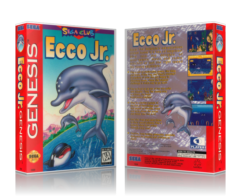 Genesis Ecco Jr. Sega Megadrive REPLACEMENT GAME Case Or Cover