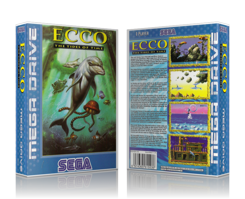 Genesis Ecco The Tides Of Time Sega Megadrive REPLACEMENT GAME Case Or Cover