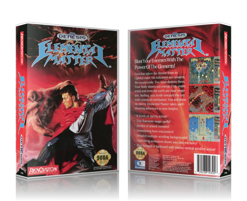 Genesis Elemental Master Sega Megadrive REPLACEMENT GAME Case Or Cover