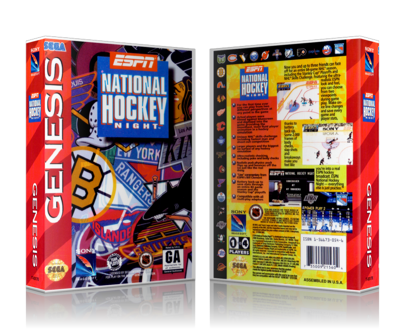 Genesis ESPN National Hockey Night Sega Megadrive REPLACEMENT GAME Case Or Cover