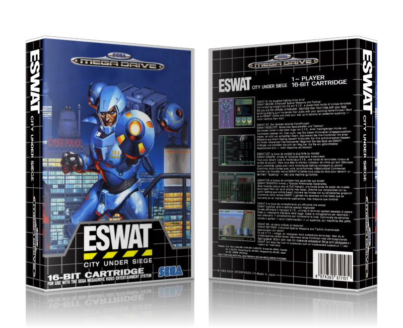 Genesis Eswat Sega Megadrive REPLACEMENT GAME Case Or Cover