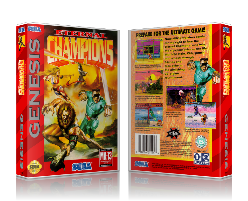 Genesis Eternal Champions Sega Megadrive REPLACEMENT GAME Case Or Cover