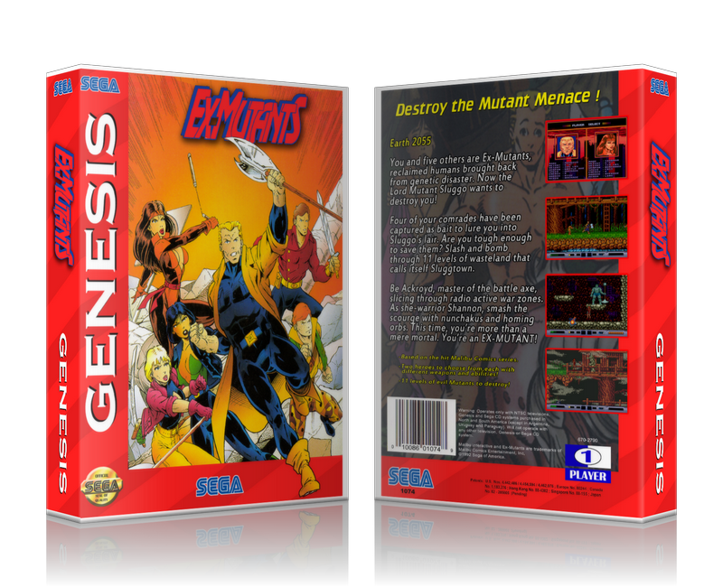 Genesis Exmutants Sega Megadrive REPLACEMENT GAME Case Or Cover