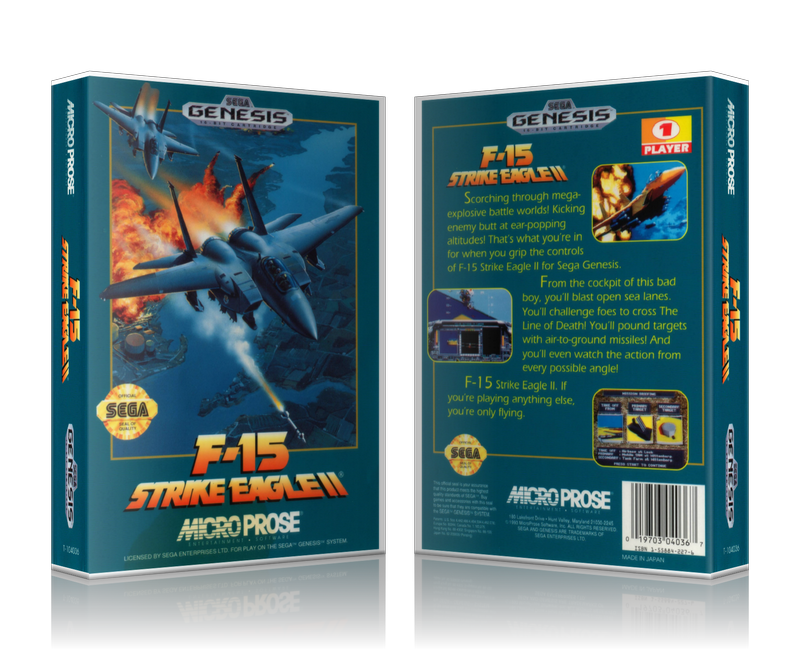 Genesis F-15 Strike Eagleii Sega Megadrive REPLACEMENT GAME Case Or Cover