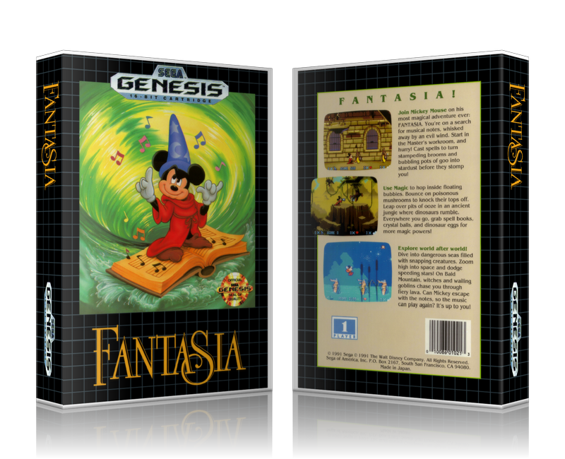 Genesis Fantasia Sega Megadrive REPLACEMENT GAME Case Or Cover