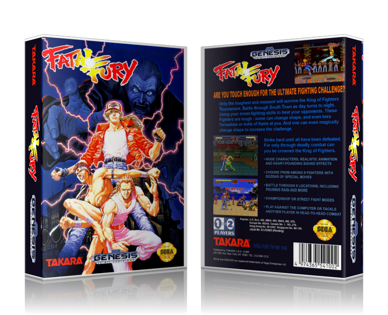 Genesis Fatal Fury Sega Megadrive REPLACEMENT GAME Case Or Cover