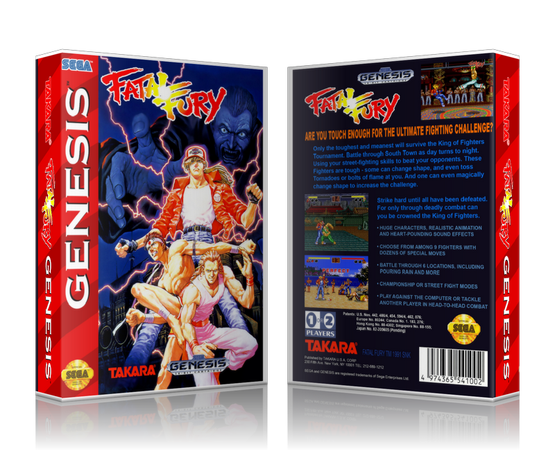 Genesis Fatal Fury Sega Megadrive REPLACEMENT GAME Case Or Cover