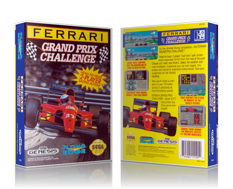 Genesis Ferrari Grand Prix Challenge Sega Megadrive REPLACEMENT GAME Case Or Cover