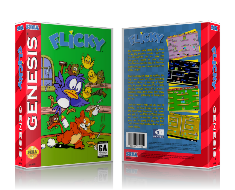 Genesis Flicky Sega Megadrive REPLACEMENT GAME Case Or Cover