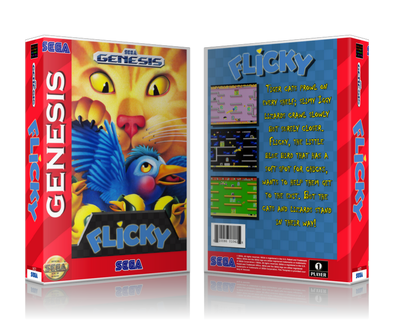 Genesis Flicky Sega Megadrive REPLACEMENT GAME Case Or Cover